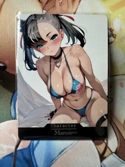 Marnie Pokemon hentai Anime Doujin Waifu Custom Art Card - Image 1