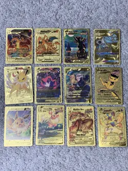 Pokemon Set of 20 Charizard,Umbreon,Mew&More Rare Gold Accent Foil Fan Art Cards - Image 1