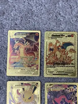 Pokemon Set of 20 Charizard,Umbreon,Mew&More Rare Gold Accent Foil Fan Art Cards - Image 3