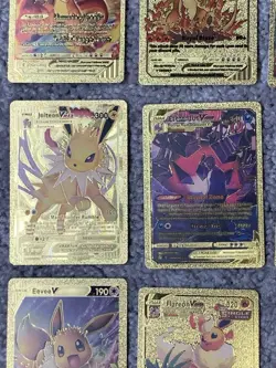 Pokemon Set of 20 Charizard,Umbreon,Mew&More Rare Gold Accent Foil Fan Art Cards - Image 5