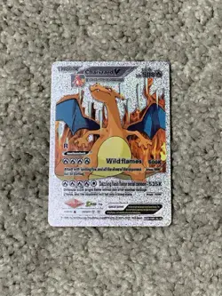 Pokemon Charizard V HP508 Wild Flames Multi-Colored Foil Fan Art Display Card - Image 1