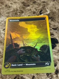 MOUNTAIN Magic MTG Aetherdrift First Place Gold Full Art - Image 1