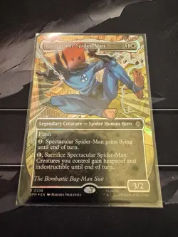 MTG Spectacular Spider-Man (0236) | Borderless Textured Foil | Bag Man Suit! - Image 4