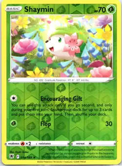 Pokemon TCG Shaymin 014/189 Swsh10: Astral Radiance Reverse Holo NM - Image 1