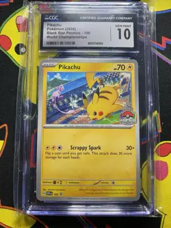 2024 Pikachu Pokemon World Championships SVP-EN #190 Black Star Promo CGC 10 GEM - Image 1