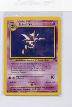 Haunter 21/62 Fossil Unlimited Non-Holo Rare - Pokemon TCG - English - MP - Image 1