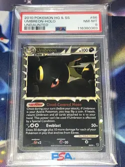 2010 POKEMON UNDAUNTED UMBREON PRIME #86 ULTRA RARE PSA 8 NM - Image 1