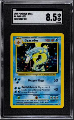 Gyarados 6/102 Base Set Holo Rare SGC 8.5 NM MINT + Vintage WOTC 1999 Pokemon - Image 1