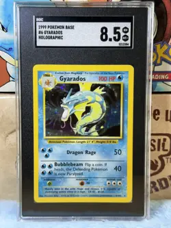 Gyarados 6/102 Base Set Holo Rare SGC 8.5 NM MINT + Vintage WOTC 1999 Pokemon - Image 3
