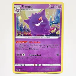 Pokemon Gengar Sword & Shield Black Star Promo SWSH052 Cosmos Holo - Image 1