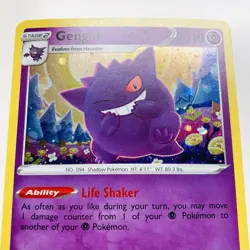Pokemon Gengar Sword & Shield Black Star Promo SWSH052 Cosmos Holo - Image 2