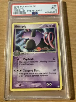 PSA 9 grumpig emerald prerelease 2005 Pokemon - Image 1