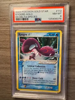 Pokemon Kyogre Gold Star EX Delta Species Holo Rare #112 PSA 8 - Image 1