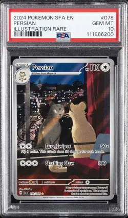 2024 POKEMON SFA EN-SHROUDED FABLE ILLUSTRATION RARE #078 PERSIAN PSA 10 - Image 1