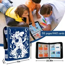 EGEKTBH Card Binder 4 Pocket with 55 Removable Sleeves-Can Hold 440 Cards, 3-Rin - Image 2