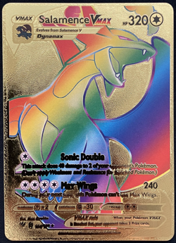 Salamence Vmax Rainbow Gold Foil Textured Display Card - Image 1