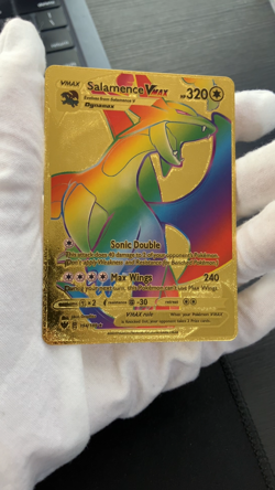 Salamence Vmax Rainbow Gold Foil Textured Display Card - Image 2