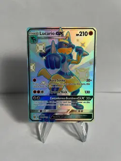 Pokemon TCG Lucario GX Hidden Fates Holo Full Art Ultra Rare Card SV64/SV94 - Image 1