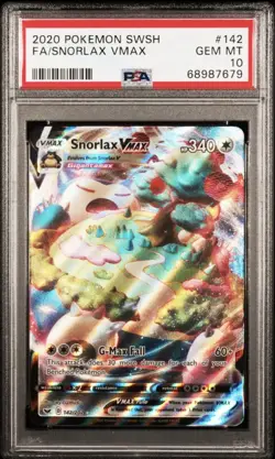 2020 Pokemon Sword & Shield #142 Full Art Snorlax VMAX PSA 10 - Image 1