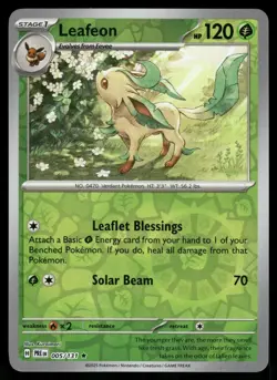 Leafeon - Pokemon TCG Prismatic Evolutions 005/131 - LP - Reverse Holo Rare - Image 1