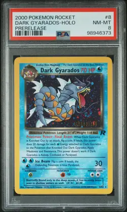 Dark Gyarados - PSA 8 Holo SWIRL Prerelease Promo - 8/82 Team Rocket Pokemon 373 - Image 1