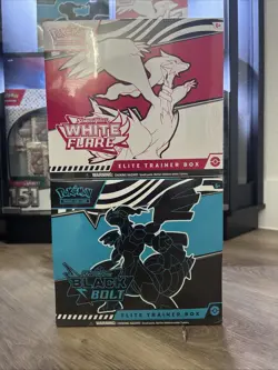 Pokemon TCG Black Bolt & White Flare Elite Trainer Box (ETB) Set of 2 Sealed - Image 1
