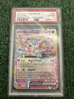 2025 Pokemon Prismatic Evolutions Sylveon ex Surprise Box Exclusive PSA 10 - Image 1
