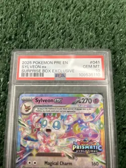 2025 Pokemon Prismatic Evolutions Sylveon ex Surprise Box Exclusive PSA 10 - Image 3