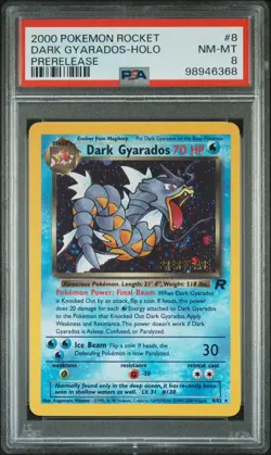 Dark Gyarados - PSA 8 Holo SWIRL Prerelease Promo - 8/82 Team Rocket Pokemon 368 - Image 1