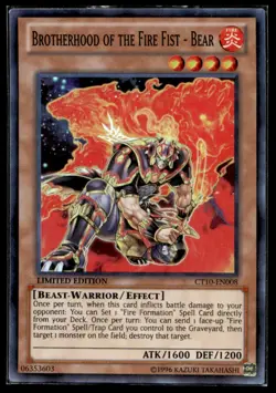 Brotherhood of the Fire Fist - Bear 2013 Collectors Tins CT10-EN008 MP YuGiOh TC - Image 1