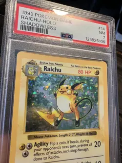 Raichu #14 Holo Shadowless - 1999 Pokemon Card Base Set - PSA 7 NEAR MINT - Image 2