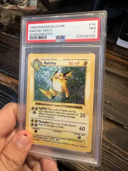 Raichu #14 Holo Shadowless - 1999 Pokemon Card Base Set - PSA 7 NEAR MINT - Image 3