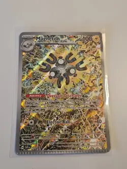 Crimped error Magneton Promo Surging Sparks Pokemon card - Image 1