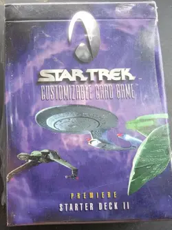 STAR TREK CCG PREMIERE STARTER DECK II 8 BLACK & 60 WHITE BORDER CARDS SEALED - Image 1