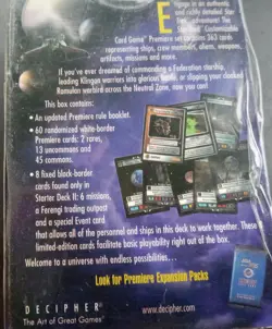 STAR TREK CCG PREMIERE STARTER DECK II 8 BLACK & 60 WHITE BORDER CARDS SEALED - Image 2