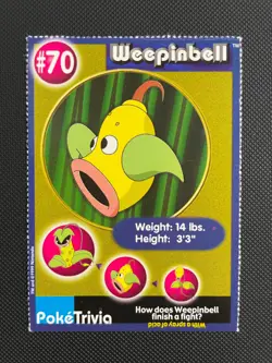 Pokemon - 1999 Burger King PokeTrivia Promo Card - WEEPINBELL #70 - NM - Image 1