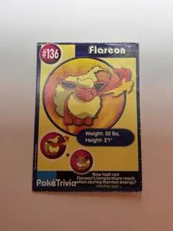 Jolteon 135 Pokemon Burger King PokeTrivia Mewtwo Strikes Back Trading Card LP - Image 3