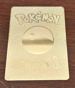Pokemon Shadow Lugia Gold Metal Fan Art Card - Image 2