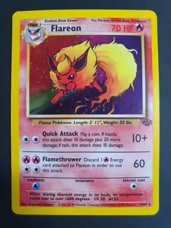 Flareon 3/64 Holo - Jungle Set - Pokemon Card - Very Good Condition - Image 1