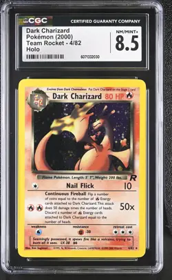 CGC 8.5 Dark Charizard 2000 Team Rocket 4/82 Holo Pokemon Card - Image 1