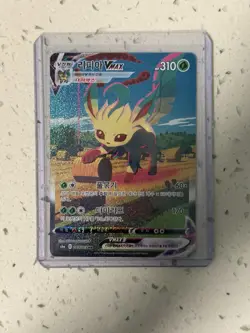 Korean Card Leafeon VMAX 089/069 Full Alt Art Eevee Heroes Rare Holo HR NM+ New - Image 2