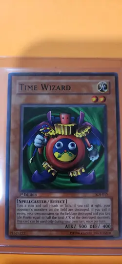 Yu-Gi-Oh! Time Wizard Spellcaster Card 1st Edition Sdj-015 - Image 1