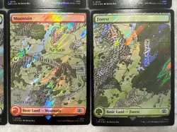 10 MTG SurgeFoil LOTR Lord of the Rings Full Art Map Lands - FULL SET Pack Fresh - Image 2