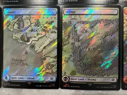 10 MTG SurgeFoil LOTR Lord of the Rings Full Art Map Lands - FULL SET Pack Fresh - Image 3