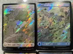 10 MTG SurgeFoil LOTR Lord of the Rings Full Art Map Lands - FULL SET Pack Fresh - Image 4