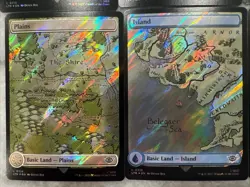 10 MTG SurgeFoil LOTR Lord of the Rings Full Art Map Lands - FULL SET Pack Fresh - Image 5