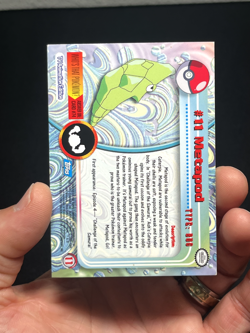 Topps Pokemon Series 1 Rainbow Foil Blue logo 1st print Metapod #11 - Image 4