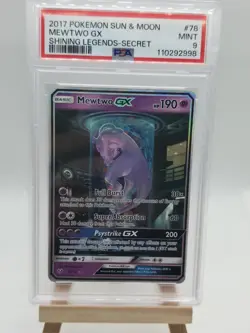 Pokemon 2017 Sun & Moon Shining Legends Mewtwo GX 78/73 PSA 9 - Image 1