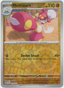 MEDICHAM 079/142 STELLAR CROWN POKEMON (REVERSE HOLO, NM) - Image 1