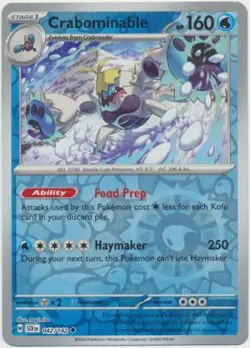 CRABOMINABLE 042/142 STELLAR CROWN POKEMON (REVERSE HOLO, NM) - Image 1